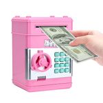 DUTTY Money Bank, An Electronic ATM Password Money Bank, is Both a Money Bank and a Beautiful Ornament, Suitable As a or Birthday Gift. (Pink)