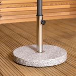 Charles Bentley Outdoor, Garden, Patio, 15kg Round Granite Parasol Base Umbrella Stand, With Adjustable Pole, For Flat Surfaces, Made Of Granite And Stainless Steel, With Tightening Screw, (40x31cm)