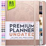 Life Planner - Undated Deluxe Weekly, Monthly Planner, a 12 Month Journey to Increase Productivity | Life Organizer, Gratitude Journal, Agenda Planner, To Do List, Gift Box & Stickers - Start Anytime