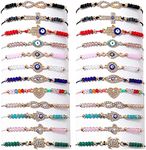 BONITTER Evil Eye Bracelets Mexican Handmand String Kabbalah Mal de ojo Protection Bracelets Gift For Women Men