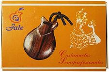 Jale Pollopas Flamenco Spanish Castanets - Black Plastic Castañuelas for Adults and Kids - Beginner Castanets Spanish Percussion Musical Instrument by Ole Ole Flamenco (T5)