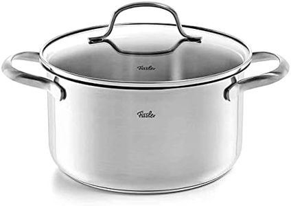 Fissler San Francisco Pentola in acciaio inox 1.9 L, 16 cm, con coperchio in vetro, bordo di versamento, scala di misurazione, cottura a induzione