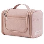 Large Hanging Toiletry Bag for Men and Women Travel Makeup Bag Organizer Portable Waterproof Bathroom Shower Bag Lightweight Shaving Bag (Dark Pink)