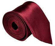 Neckties For Men 3.5 Microfiber Woven Satin Crimson Ties