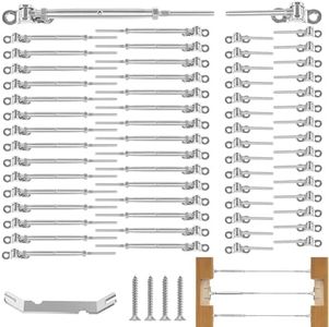 TooTaci 30 Pairs T316 Stainless Steel Cable Railing Hardware, Adjustable Angle Swage Toggle Turnbuckle Tensioner Heavy Duty for Wood Post of Stairs Railing, Balconies, Deck Decor
