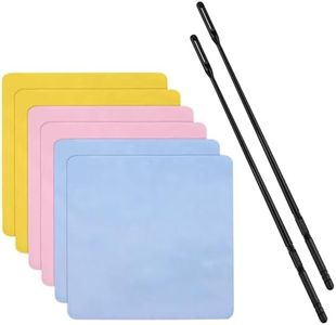 Shongbluu Flute Cleaning Kit, 2 Flute Cleaning Rods with 6 Pcs Flute Cleaning Cloth, Flute Cleaner Cleaning Swabs Flute Polishing Cloth (Pink, Yellow, Blue,20x20cm)