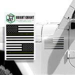 Bright Knight Reflective Flag Sticker, 3" x 5.75" Greenline American Flag Sticker Mirrored 1 Pair with Retro-Reflective Vinyl, Made in USA