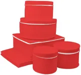 LAMINET 6 Piece Quilted Dinnerware Storage Starter Set - Includes 4 Plate Cases, 1 Cup Case & Platter Case - RED