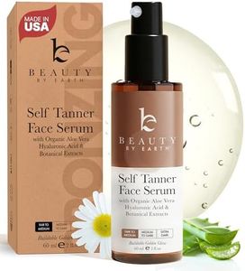 Face Tanner Serum - USA Made with Natural & Organic Ingredients, Sunless Self Tanner for Face with Anti-Aging Hyaluronic Acid, Non Toxic Bronzing Serum for Streak-Free Fake Tan & Natural Glow
