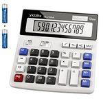 Desk Calculator Large Numbers, Two Way Power Battery and Solar Calculators Desktop, Big Buttons Easy to Press Used as Office Calculators for Desk, 12 Digit Calculators Large Display Clearly