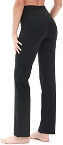 icyzone Pantalon de Yoga pour Femmes Pantalon Taille Haute Extensible pour Sport Fitness Jogging (XL, Noir)