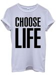 Choose Life Unisex T-Shirt Men Women 80's Funny Nerd Geek White