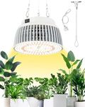 yadoker LED Grow Light for Indoor Plants Full Spectrum,Sunlike Hanging Grow Lamps for Seed Starting Seedlings Vegetable Pepper,Daisy Chain,Quiet Built-in Fan,800W