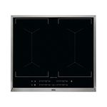 AEG 58cm 4 Zone Induction Hob with Stainless Steel Frame Black