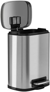 iTouchless SoftStep 1.32 Gallon Small Bathroom Trash Can with Lid and Odor Filter, Removable Inner Bucket, 5 Liter Slim Space-Saving Wastebasket Bin for Bedroom Kitchen Living Room Home Office Garage