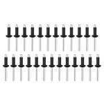 uxcell Nylon Blind Rivets, 7/32" x 5/8" (5.6mm x 15.9mm) Rivet Fastener for PC Board Bumper Trim Panel Retainer, Black 50 Pcs
