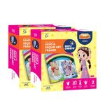 Fevicreate DIY Chhota Bheem Sand & Sequin art & craft kit your all-in-one paper frame kit Learn sand & sequin art Use as wall hanging 2 paper picture frames Ideal gift for girls,boys of 5+yr,Pack of 2