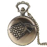 RainSound Metal Game of thrones house Stark round dial analogue pocket watch keychain