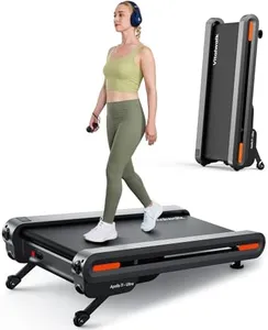 Vitalwalk Walking Pad Treadmill with Auto Incline 6 Levels 12% - 18"x43" Wide Full Deck Under Desk Treadmill for Home Office, Upright Stand Space-Saving, 350lbs Capacity Heavy Duty, APP & Double Frame