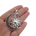 1pcs Hollow Moon Sun Clip on Charm, Crescent Zipper Pull, Moon Charm, Boho Jewelry