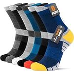 Niofind Mens Socks 6 Pairs, Cushioned Men Women Socks, Anti-Blister, Anti-Odour, Moisture-Wicking, Breathable Cotton Socks for Trainer, Running, Sports, Walking, Working, Cycling, Hiking (9-11)