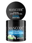 Mancode Fitkari After Shave Gel Cool for Men | Post Shave Gel | Treats Aftershave Cuts; Wounds; Razor Burn | Skin Irritation | Refreshing Aqua Fragrance | Alcohol Free After Shave 100gm (Pack of 1)