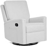 Evolur Beau Swivel Glider/Easy Assembly Recliner Chair, Morning Grey