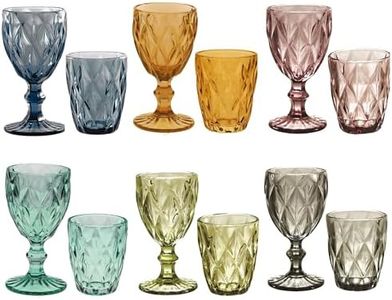 KEDEA Bicchieri Acqua Colorati in Vetro, Calici Vino Colorati in Vetro, Lavabili in lavastoviglie, Tumbler Acqua Colorati e Calici Vino Colorati Mix 6 COLORAZIONI.… (GRAND PAVE')