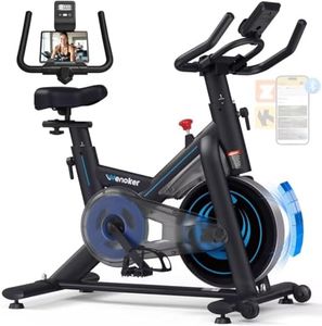 Wenoker Exercise Bike for Home Gym Use with LCD Display, Quiet Indoor Stationary Spin Bike with APP, 0-100% Magnetic Resistanc, Fitness Bicycle for Home Training, 350lbs Weight Capacity