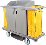 Housekeeping Cart/Lodging Hotel Large Locking Three Shelf Commercial Premium Housekeeping Cart with Hanging Bags Commercial Housekeeping Janitor Cart Cart Cleaning Carts On Wheels Hotel