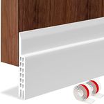 Suptikes 2PACK Huge Gap Door Draft Stopper, 3-2/5"W Widened Door Sweep Seal Gap Up to 1-4/5" for Interior & Exterior Doors - Keeping Draft, Noise, Dust and Unwanted Animals Out,3-2/5"W x 39" L,White