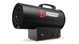 Bimson Power 30kW Propane Gas Space Heater, 102,000 BTU/hr, Industrial Portable Heater for Workshop, Garage, Warehouse, Greenhouse & Outdoor Use, Adjustable Thermostat, Low Emissions, 3 Year Warranty
