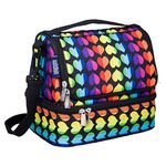 Wildkin Kids Two Compartment Insulated Lunch Bag for Boys and Girls, Perfect Size for Packing Hot or Cold Snacks for School and Travel, Lunch Bags Measures 9 x 8 x 6 Inches, BPA-free (Rainbow Hearts)