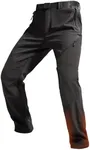 FREE SOLDIER Men's Fleece Lined Outdoor Cargo Hiking Pants Water Repellent Softshell Snow Ski Pants with Zipper Pockets (Graphite Black 42W x 30L)