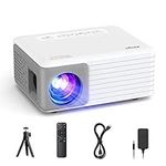 Mini Projector, AKIYO 1080P Supported Portable Projector with Tripod, 65000 Hours Multimedia Home Theater Movie Projector, Phone Projector Compatible with iOS/Android/HDMI/PC/TV Stick/USB/PS5