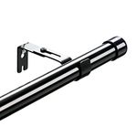 Harrms Curtain Poles for Eyelet Curtains, Black Voile Curtain Pole 76-238cm, 25mm Blackout Window Curtain Rod Metal Extendable for Living Room Bedroom