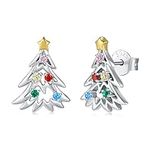 Christmas Tree Stud Earrings for Wo