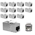 kwmobile CAT6A Network Cable Coupler (Pack of 12) - CAT6A Shielded Keystone Module Jacks Extension Coupler for RJ45 and Cat 6A Ethernet Cables