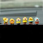 Rislobx 6Pcs Yellow Duck Car Dashboard Decor, Cute Duck Car Dash Decorations Car Rear View Mirror Ornament Interior Accessories for Home Office