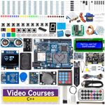 SunFounder Elite Explorer Kit with Original Arduino Uno R4 WiFi, Bluetooth IoT ESP32 IIC LCD1602 Servo MPU6050 Stepper Motor, Starter Kit, Online Tutorials & Video Courses for Beginners & Engineers