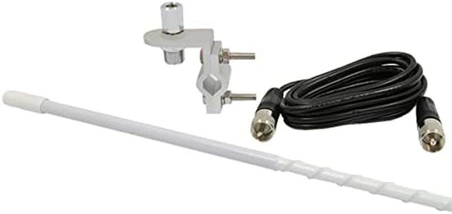 RoadPro RP-84W 4 Foot CB Antenna Kit with 9 Foot Cable - White