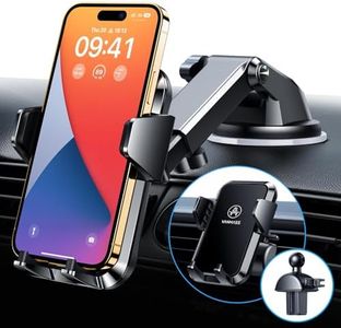 VANMASS 2024 BEST Car Phone Holder [Upgraded Durable & Stable] Cell Phone Car Mount for Dashboard Windshield Vent, Suction Phone Stand Automobile Cradles for iPhone 15 Pro Max 14 13 12 11 XR Android