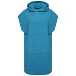 i-Smalls Boys Girls 100% Cotton Hooded Poncho Changing Robe Swimming Bath Cover Up with Deep Kangaroo Pockets (Aqua) 10-13