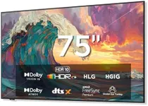 iFFALCON 75-Inch Class QLED 4K Smart TV, Ultra-Slim Design TV, 144Hz, Art Mode w/AI Art, Wide Color Gamut, Dolby Vision IQ & Dolby Atmos, Google Assistant w/Voice Remote(75F75, 2025 Model)