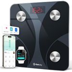 Etekcity Scales for Body Weight, High Precision 0.1lb Bathroom Digital Weighing Scale with App& Bluetooth, Smart Body Composition Monitor for BMI, Fat Percentage, Muscle Mass, Ash-black