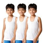 ZORKH - Fashion on you Boy's Super Combed Cotton Round Neck Sleeveless Vest (Pack of 3) (2-3 Years) White