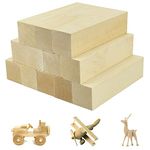 Favengo 12 Pcs Basswood Carving Blocks Natural Whittling Blocks Unfinished Wood Blocks Smooth Surface for DIY Carving, Shaping, Painting Creative Wood Art Craft (3.93x0.98x0.98'')