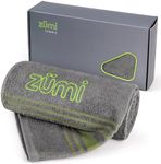 Zumi 100% Cotton Quick Dry Large Travel Towel - Soft, Thin, Compact, Highly Absorbent, Lightweight Camping Towel for Beach, Gym, Bath, Shower, Swimming, Pool, Dorm, RV - Gray