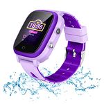 4G Kids Smartwatch GPS Tracker Kids Smart Watches Phone for Girls Boys Birthday Bluetoot Video Call Digital Camera Waterproof LBS WIFI Locator (Purple)