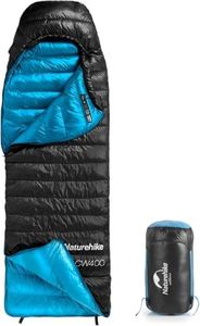 Naturehike CW400 Sac de Couchage en Duvet ultraléger Sac de Couchage de Camping Momie pour Adultes Pouvoir de Remplissage 650FP -11 ℃-6 ℃ avec Sac de Compression étanche adapté à la randonnée/Camping
